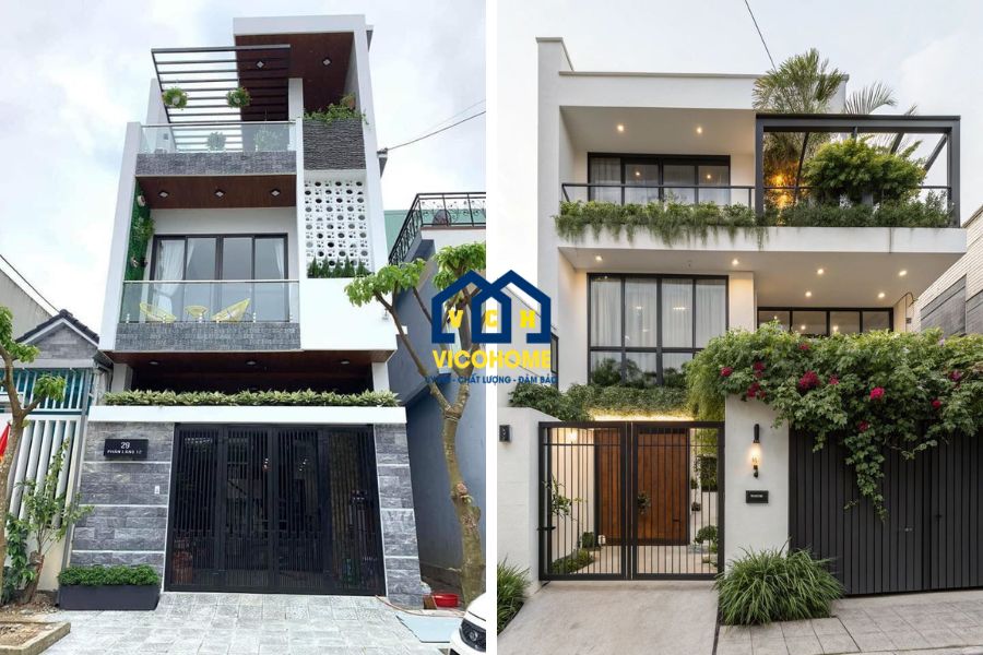 mẫu xây nhà chìa khóa trao tay hiện đại