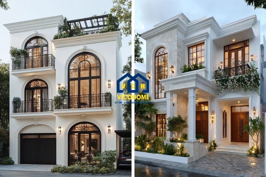 mẫu xây nhà chìa khóa trao tay tân cổ điển