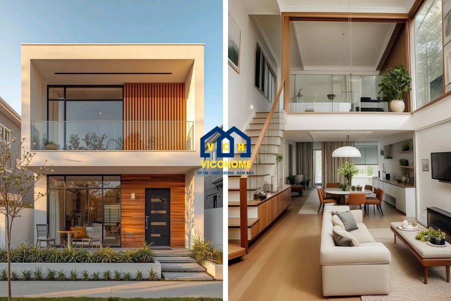 nhà tiền chế 2 tầng có gác lửng