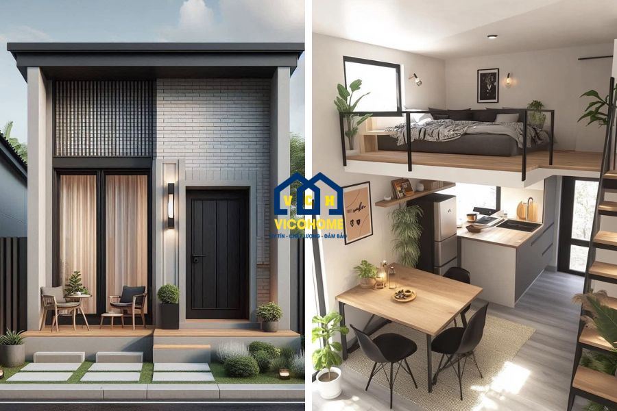 nhà tiền chế cấp 4 có gác lửng