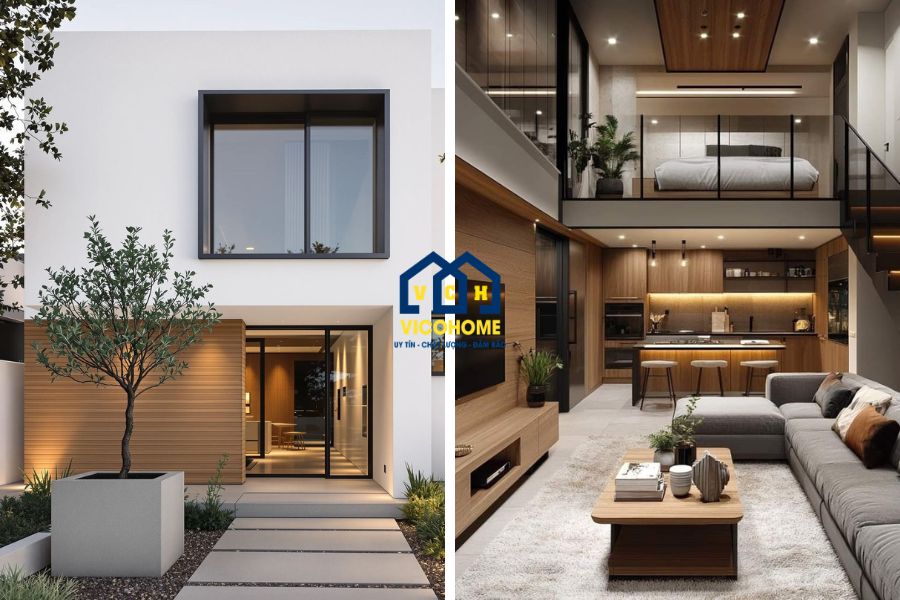 nhà tiền chế gác lửng mái bằng