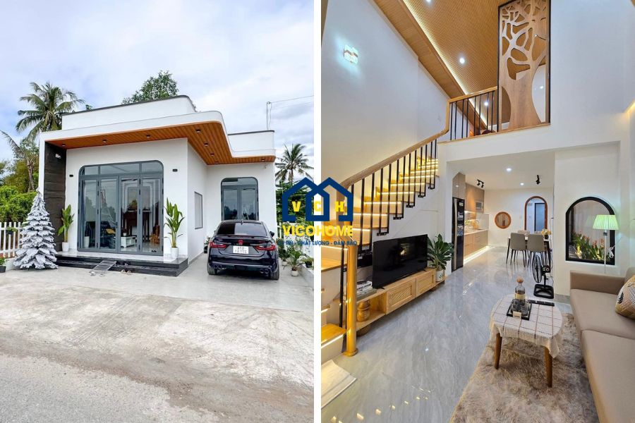 nhà tiền chế gác lửng ở nông thôn