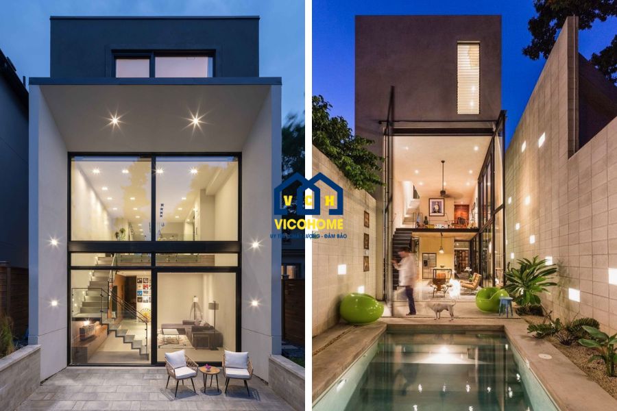 nhà tiền chế gác lửng tối giản