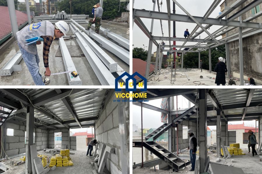 xây nhà khung thép 5 tầng