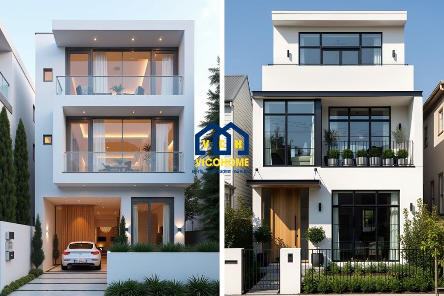 mẫu nhà khung thép 3 tầng hiện đại