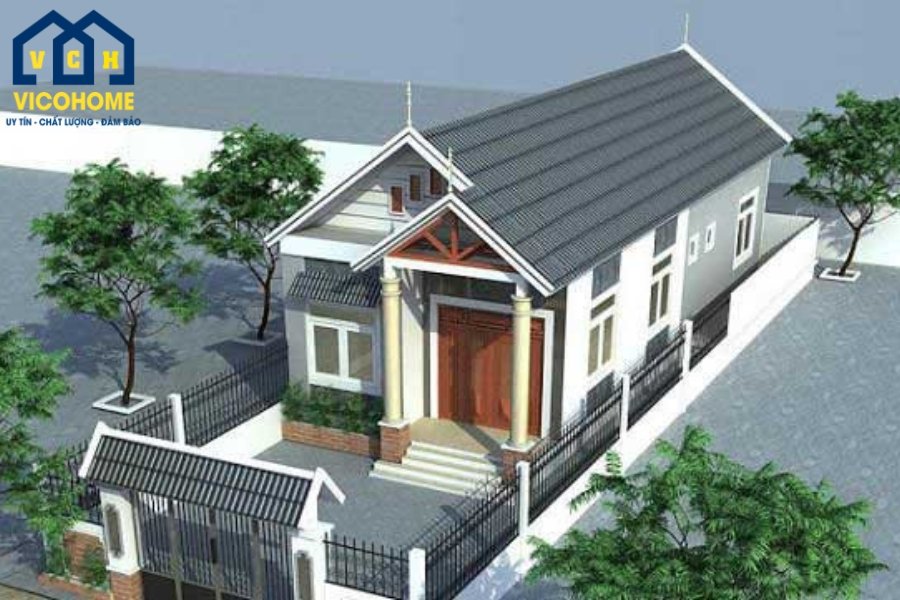 Nhà mái Thái 5x20m