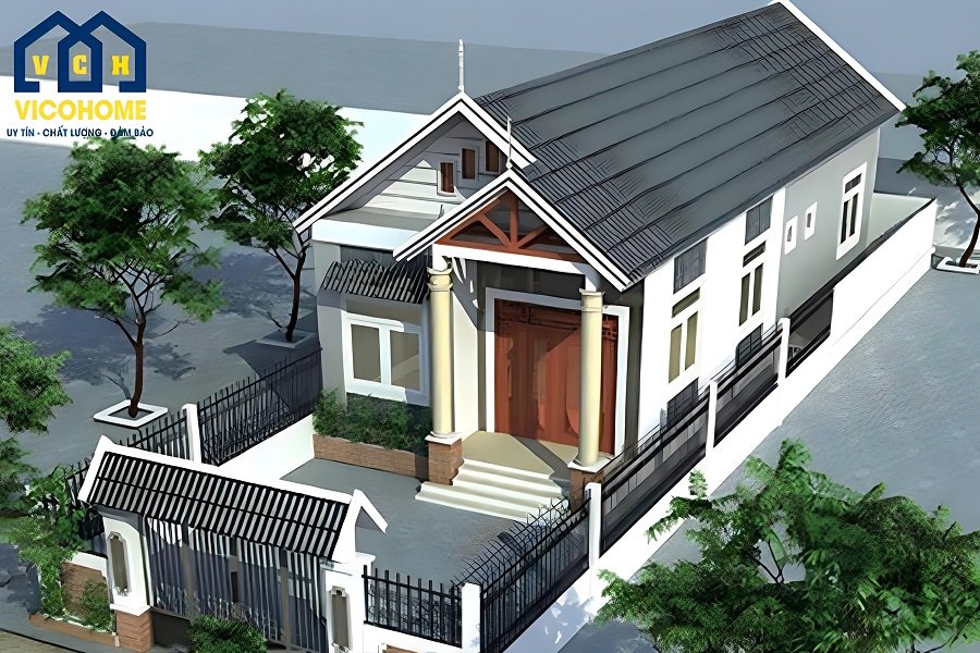 Mẫu nhà mái Thái 1 tầng đẹp, hiện đại, chi phí rẻ năm 2022