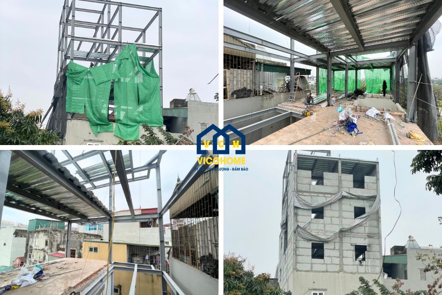 nâng tầng nhà bằng khung thép