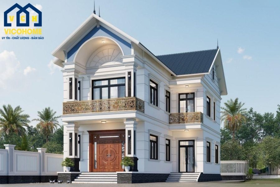 biệt thự 2 tầng mái thái chữ l