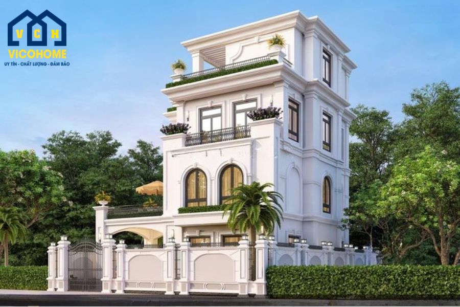 biệt thự tân cổ điển 4 tầng