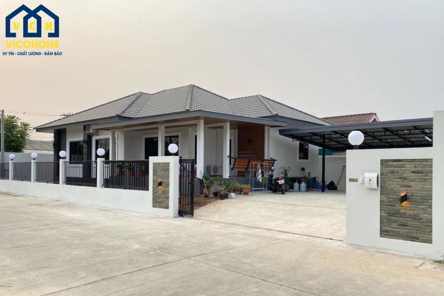 chi phí xây nhà 1 tầng 4 phòng ngủ