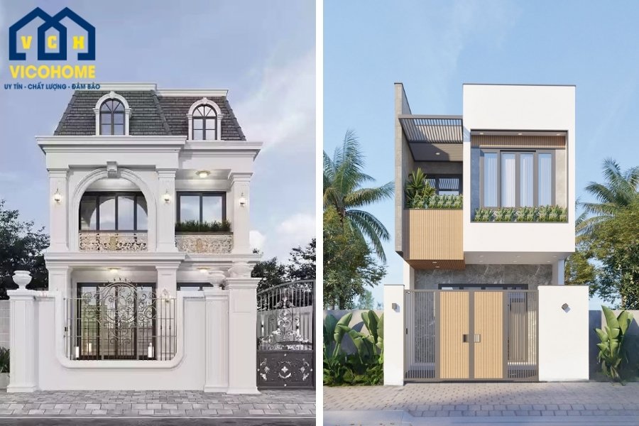 chiều cao chuẩn của nhà 2 tầng