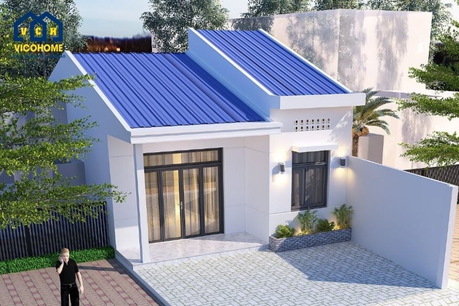 chiều cao mái nhà cấp 4 mái tôn