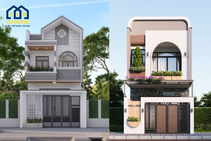 chiều cao nhà phố 2 tầng