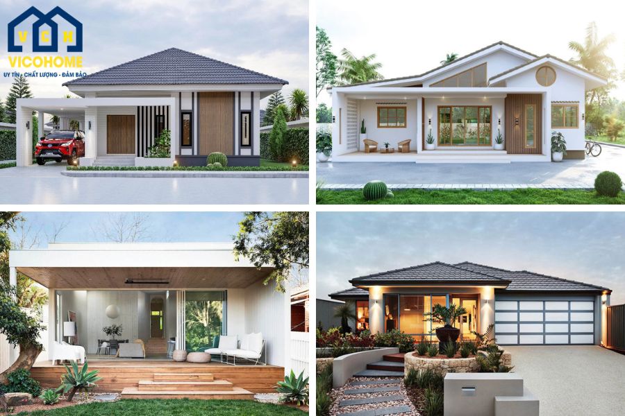 mẫu nhà 1 tầng 4 phòng ngủ