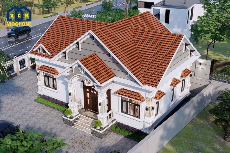 nhà 1 tầng 4 phòng ngủ 120m2