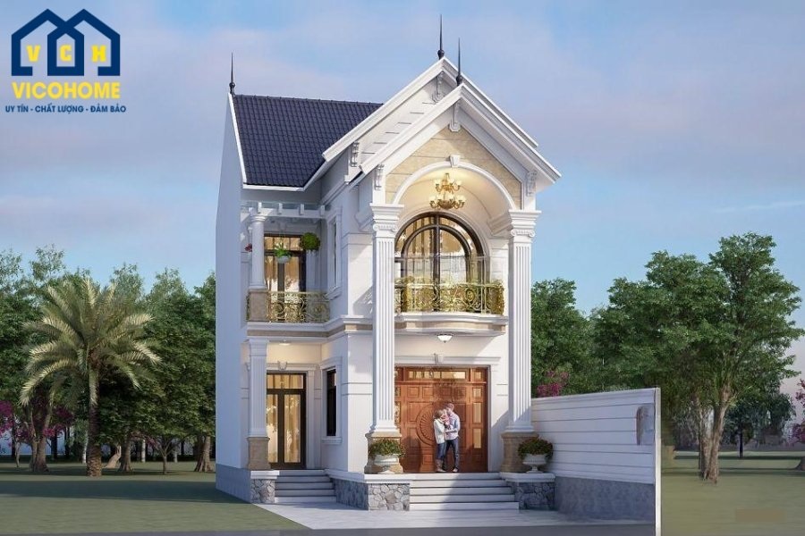 nhà 2 tầng mái thái chữ l