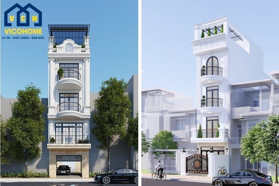 nhà phố 4 tầng tân cổ điển
