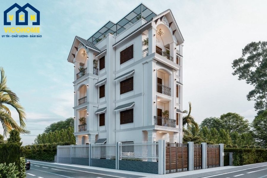 nhà phố tân cổ điển 4 tầng