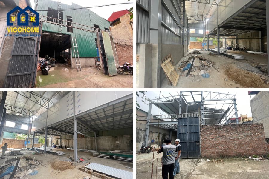 nhà xưởng khung thép 1000m2