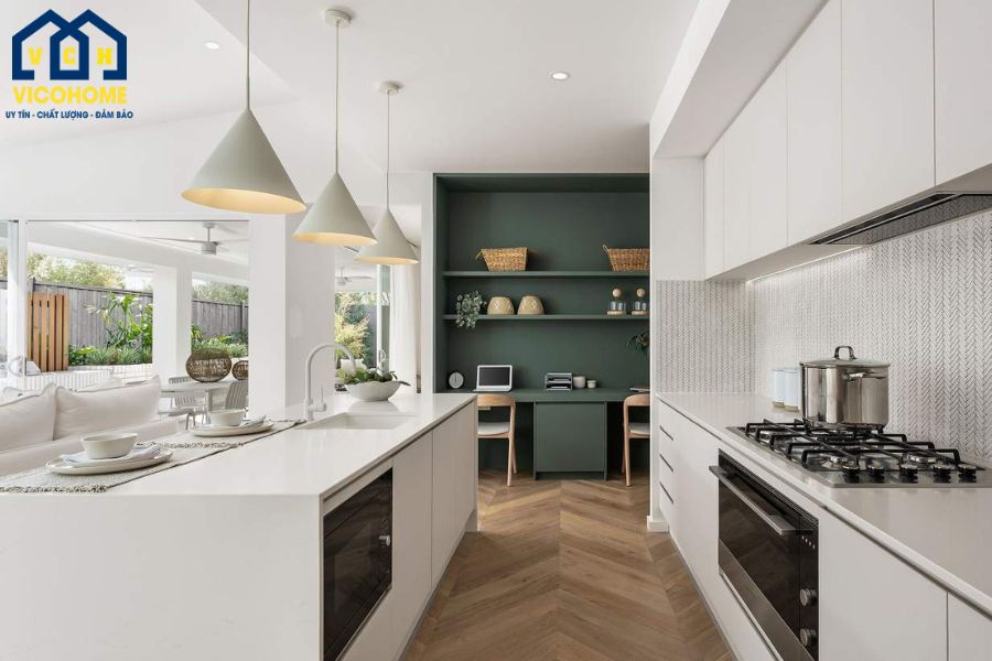 phòng bếp nhà 1 tầng 4 phòng ngủ