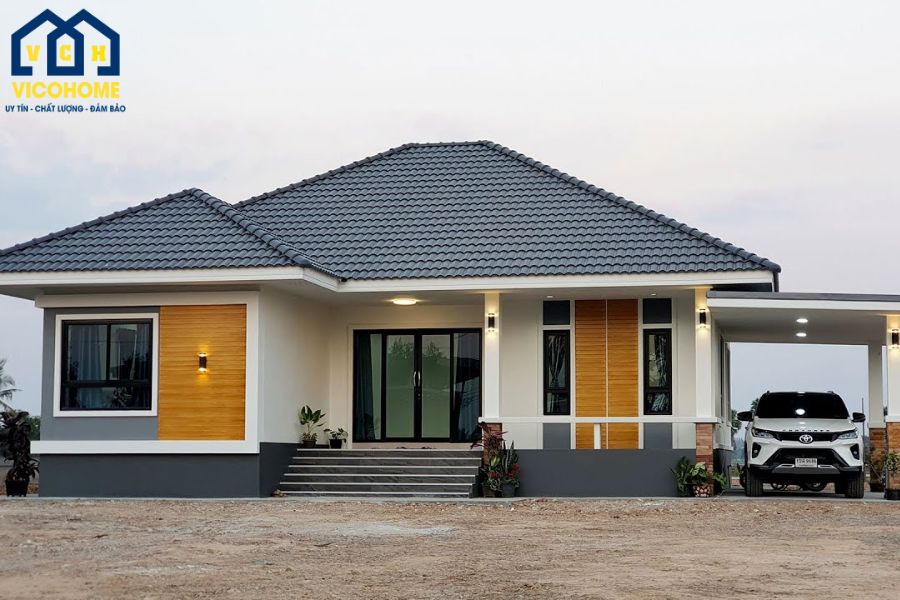 xây nhà 1 tầng 4 phòng ngủ