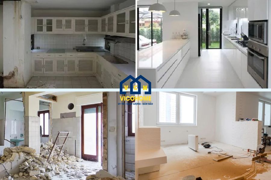 cải tạo diện tích phòng nhà phố