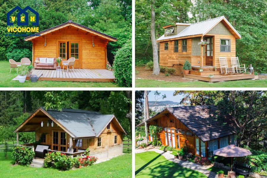 mẫu nhà gỗ sân vườn