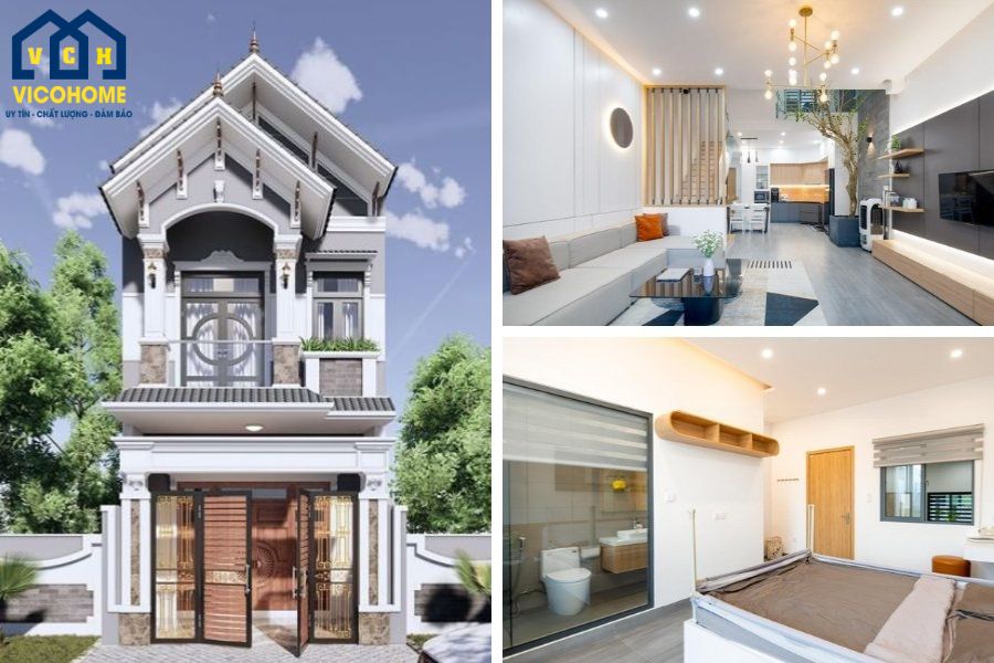 mẫu nhà ống 2 tầng 5x20m đẹp