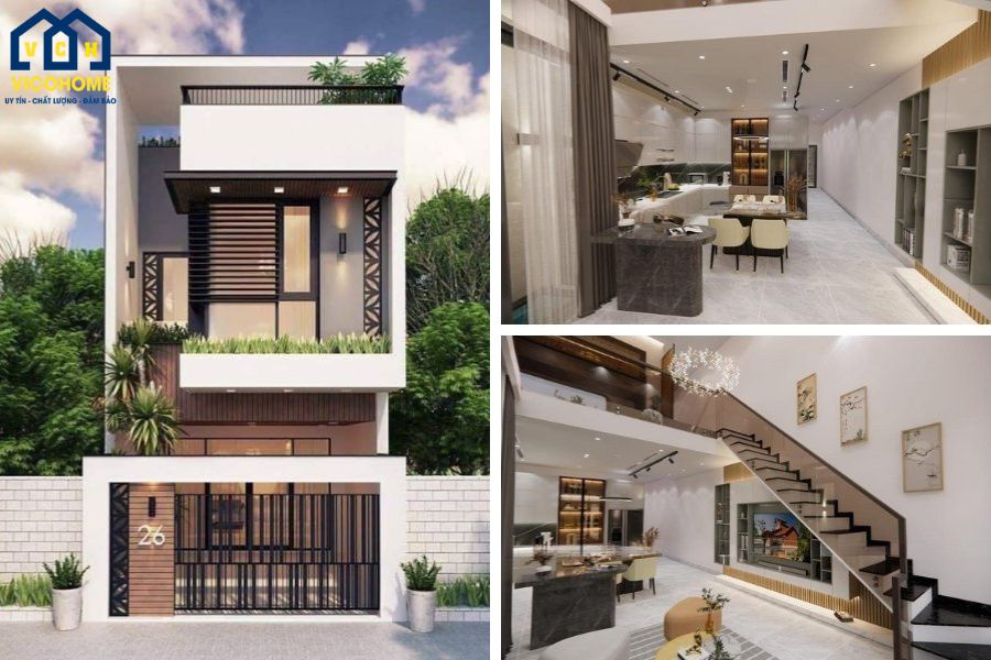 mẫu nhà ống 2 tầng 5x20m