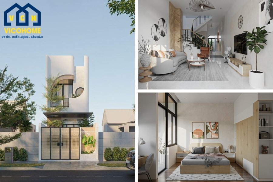 mẫu thiết kế nhà ống 2 tầng 5x20m 2 phòng ngủ