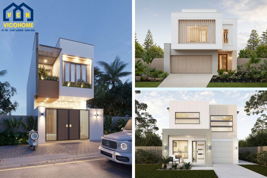 mẫu thiết kế nhà ống 2 tầng 5x20m