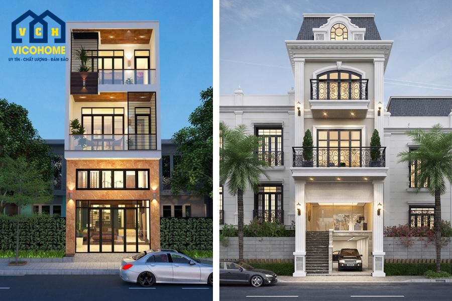 nhà ống gác lửng hiện đại