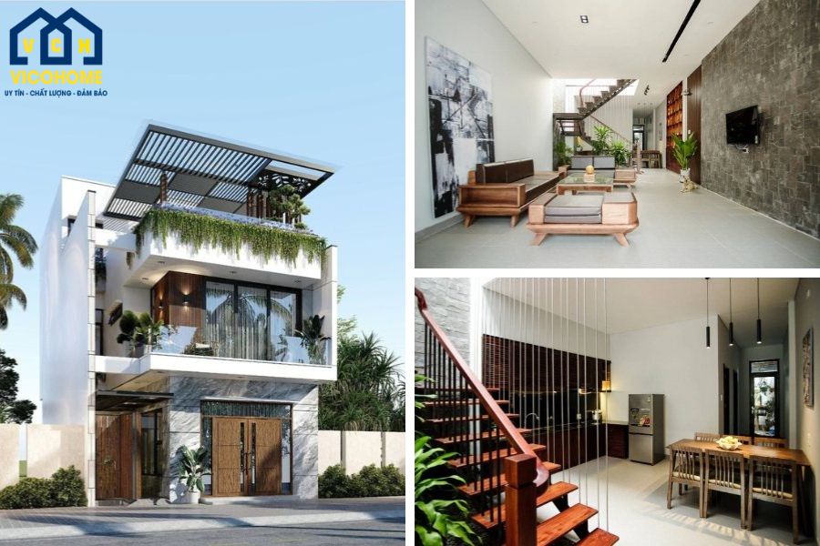 thiết kế nhà ống 2 tầng 5x20m