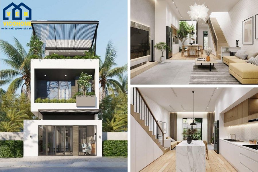 thiết kế nhà ống 5x20m 2 tầng