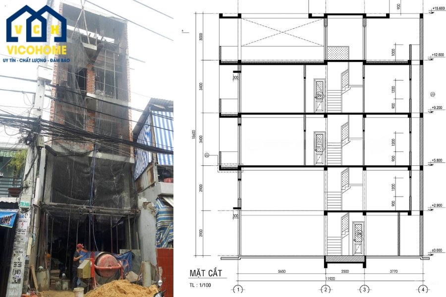 Diện tích và thiết kế ảnh hưởng tới chi phí xây nhà 5 tầng