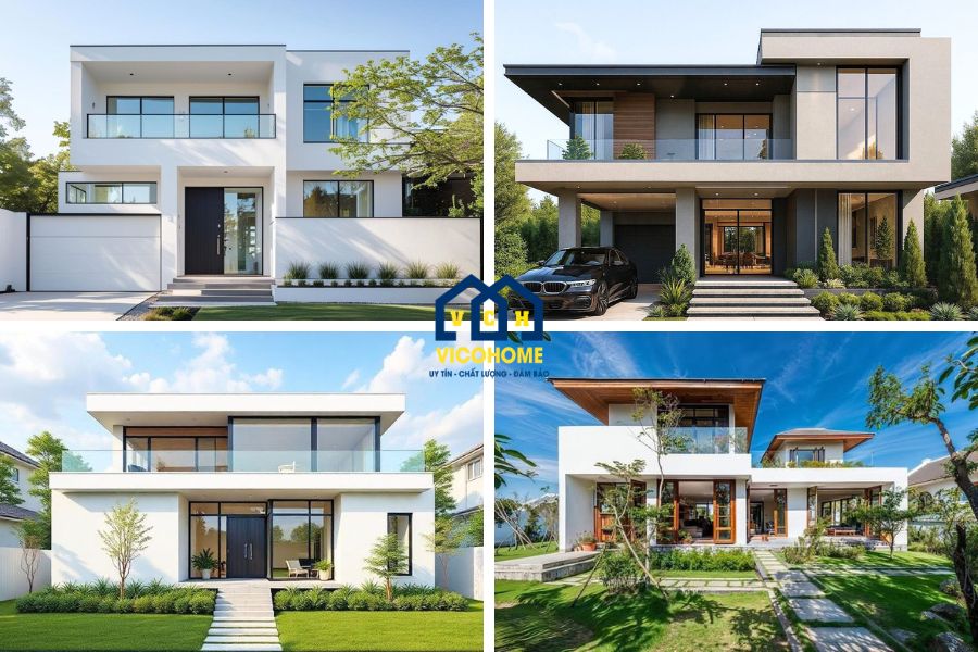 mẫu nhà khung thép 2 tầng đẹp