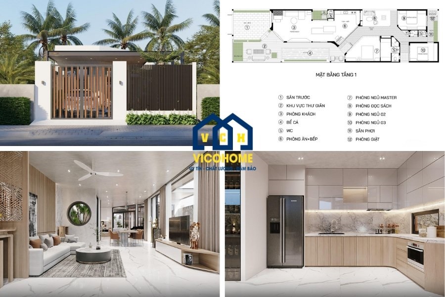 bản thiết kế nhà 1 tầng