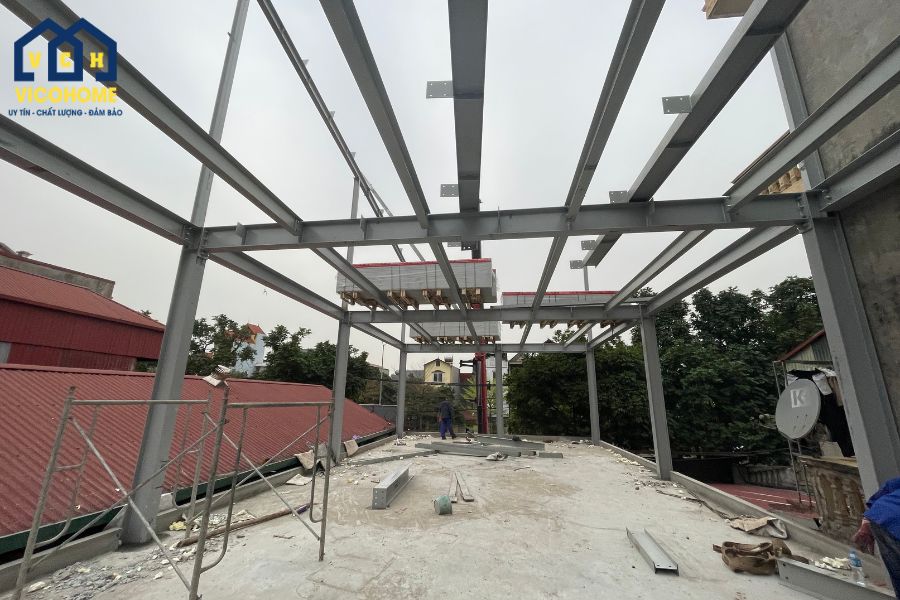 kết cấu nhà khung thép 2 tầng