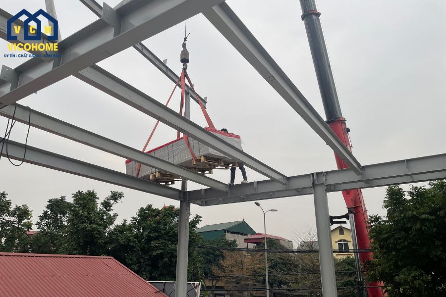 khung nhà thép 2 tầng