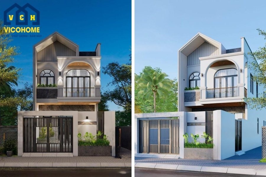 mặt tiền nhà 6m 2 tầng 2 mặt tiền