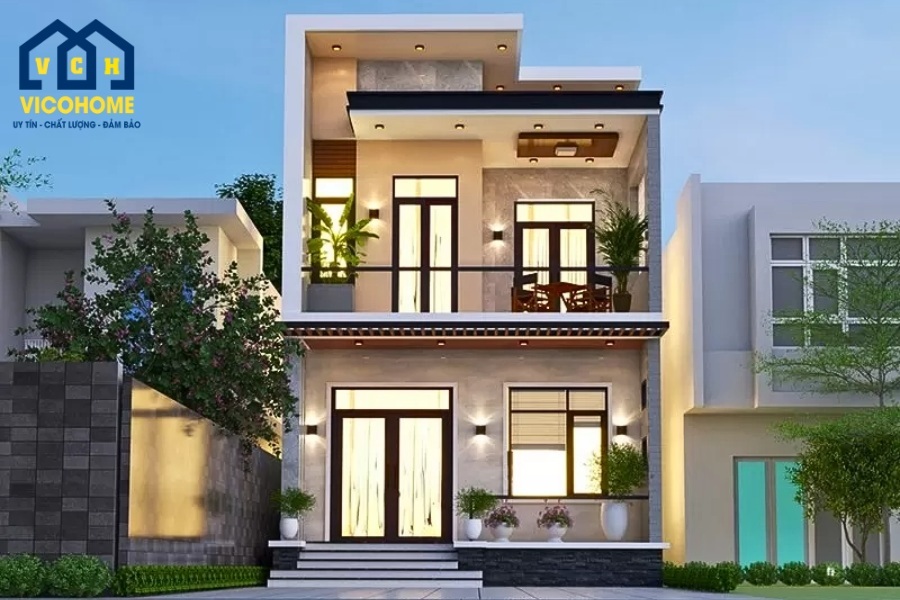 mẫu nhà 2 tầng 6x12m đẹp