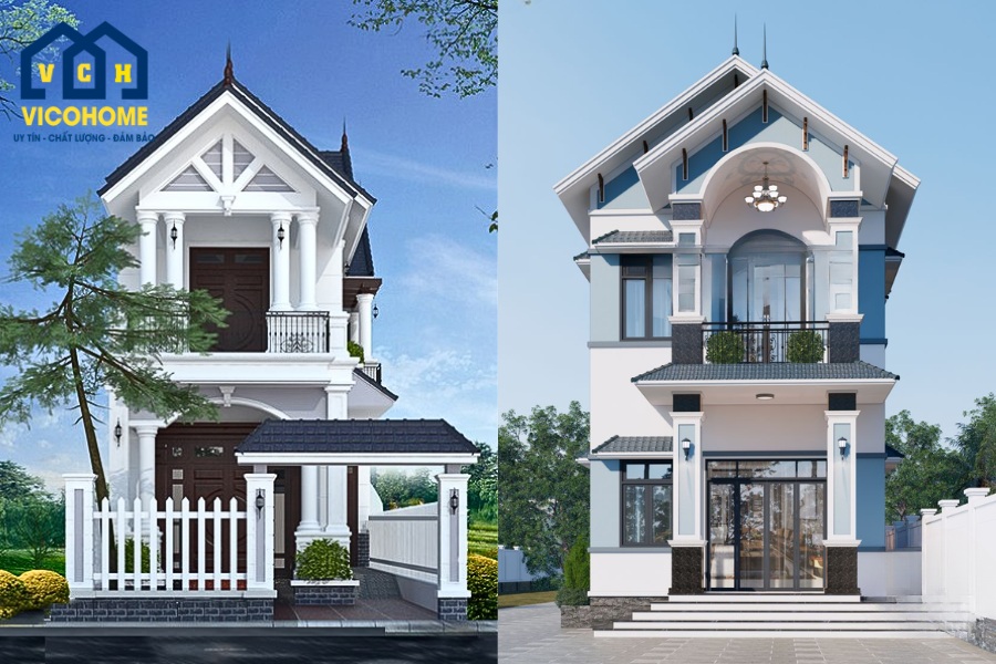 nhà 2 tầng mặt tiền 6m mái thái