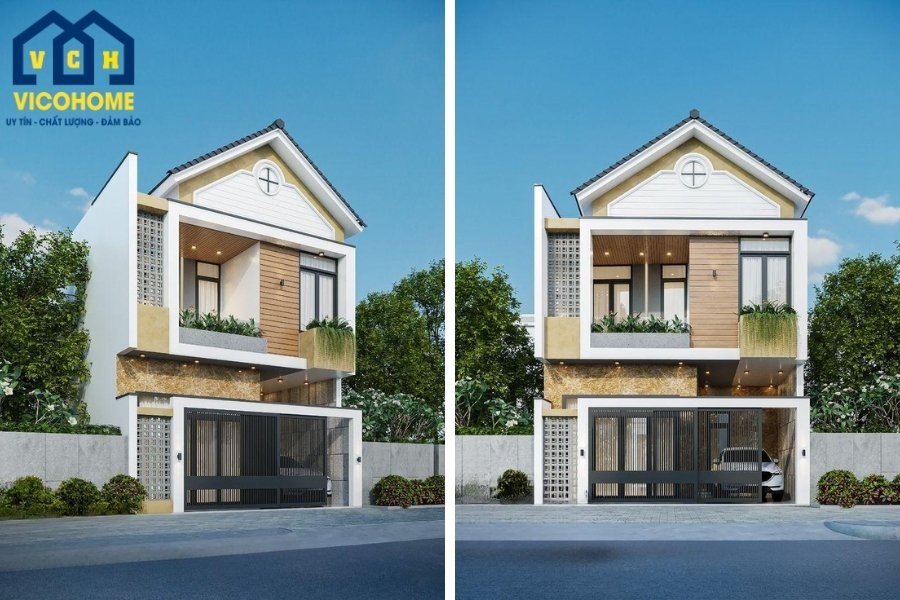 nhà 2 tầng ngang 6m có gara ô tô