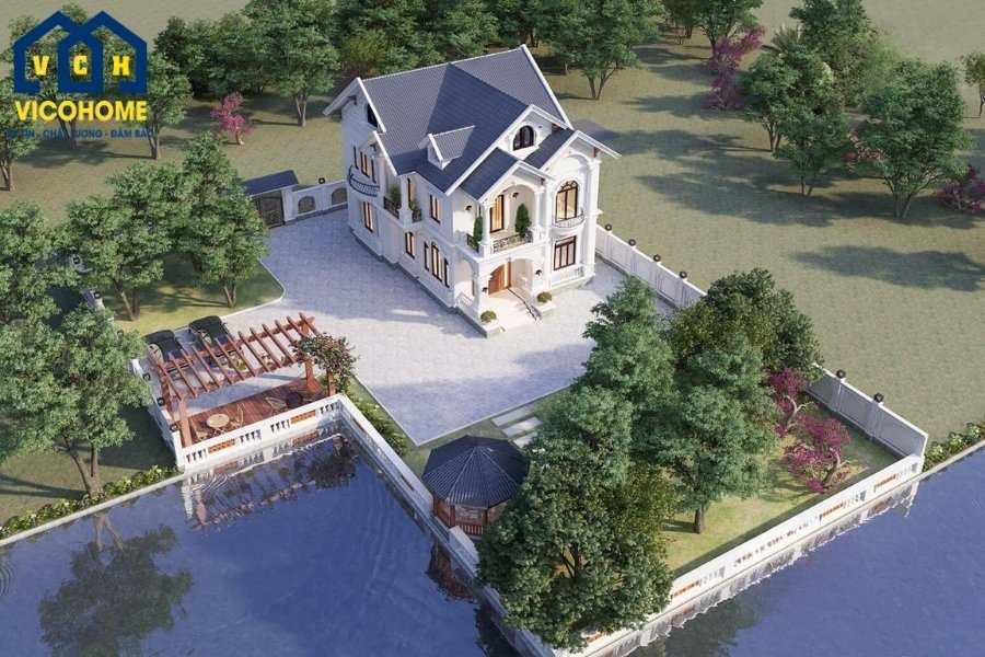 nhà sân vườn 2 tầng mặt tiền 6m
