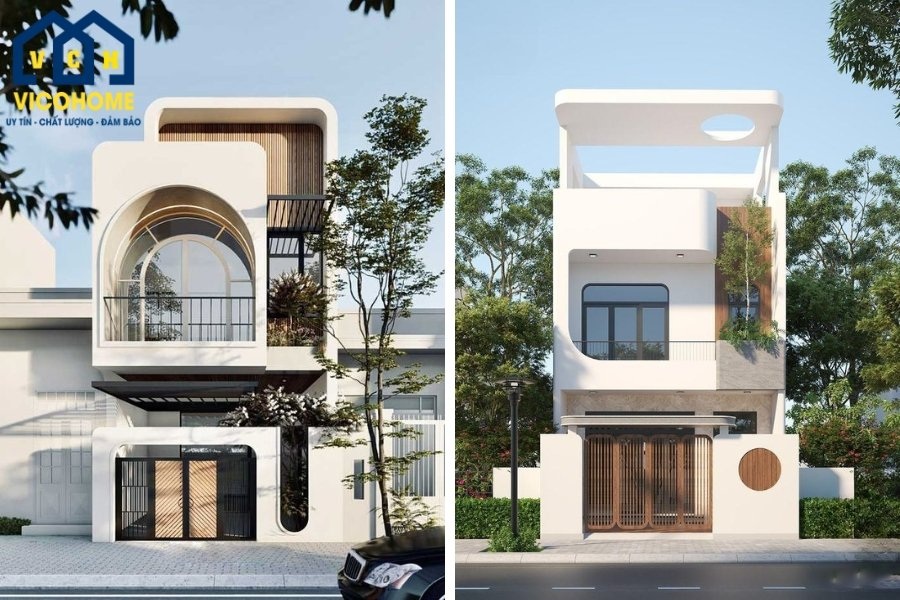 mặt tiền nhà 2 tầng 6m đẹp
