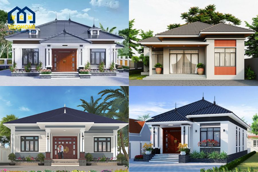 mẫu nhà 1 tầng mái nhật