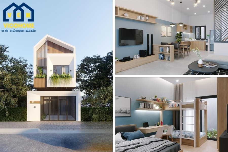 Mẫu nhà 2 tầng 5x12m đẹp