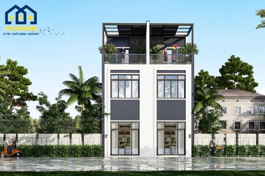 mẫu nhà 2 tầng 6x8m đẹp