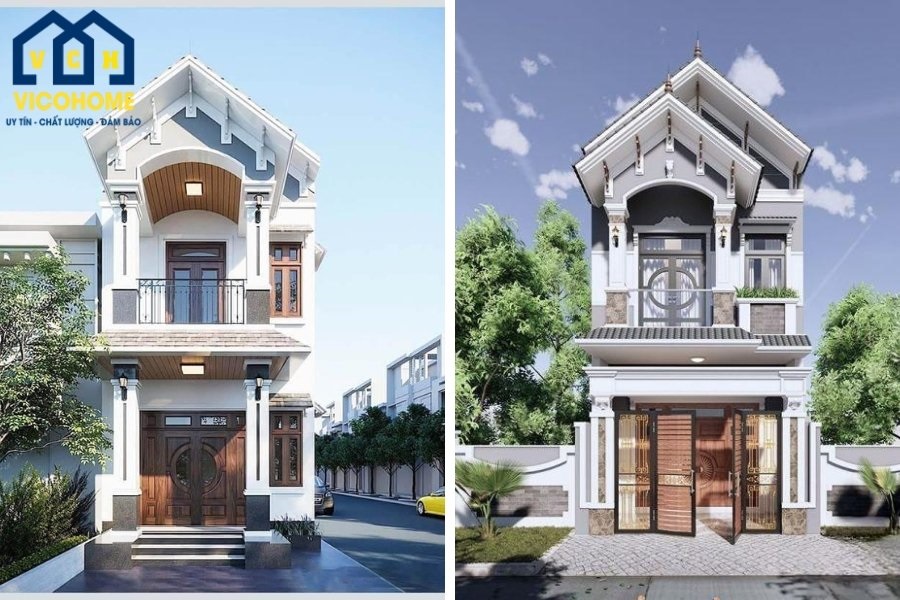 mẫu nhà 2 tầng 80m2